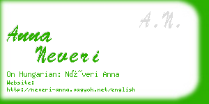 anna neveri business card